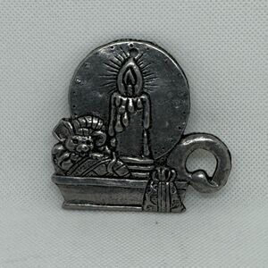 Vintage 1993 Carson Pewter Candlestick Mouse Present Gift Ornament